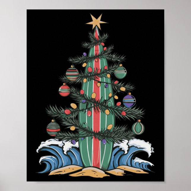 Poster Christmas Tree Surfboard _1  (Frente)
