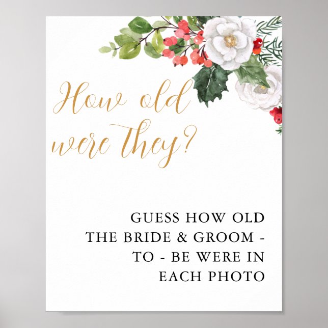 Poster Christmas Winter How Old Were They Bridal Shower (Frente)
