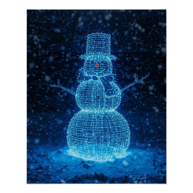Pôster Christmas Winter Snowman (Frente)