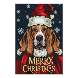 Pôster Christmas with Basset Hound