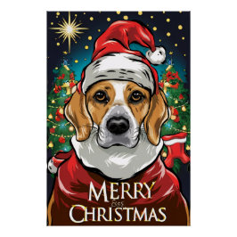 Pôster Christmas with Beagle