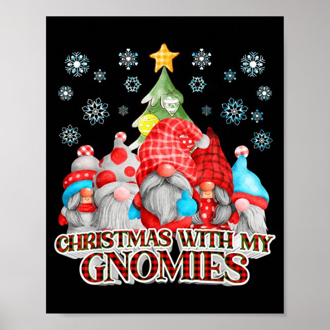 Poster Christmas With My Gnomies Plaid Gnome Group Pajama (Frente)