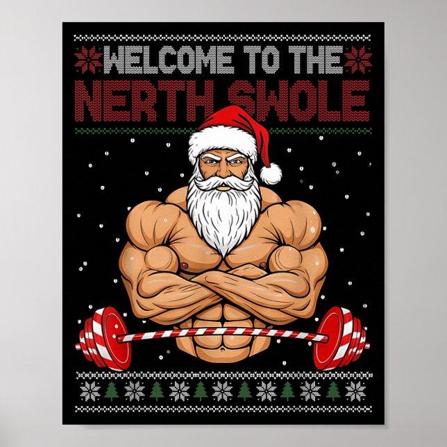 Poster Christmas Workout Welcome To North Swole Xmas Gym  (Frente)