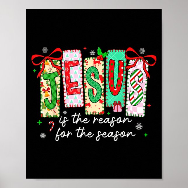 Poster Christmas Xmas Jesus Is The Reason For The Season  (Frente)