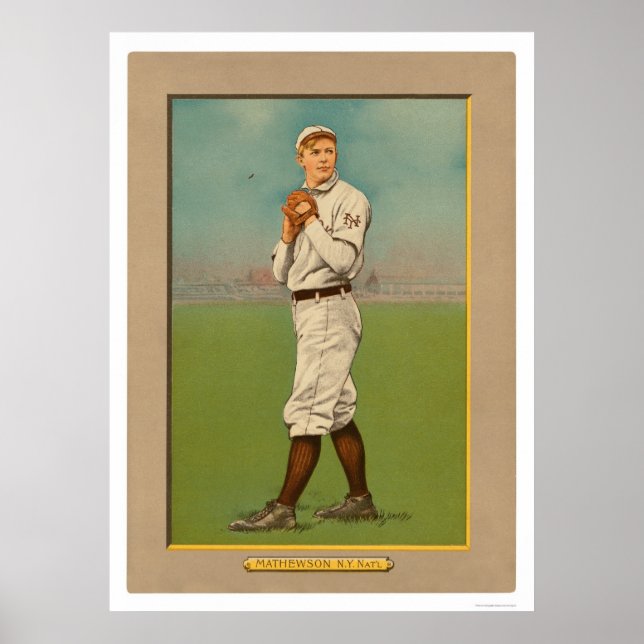 Poster Christy Mathewson Giants Baseball 1911 (Frente)
