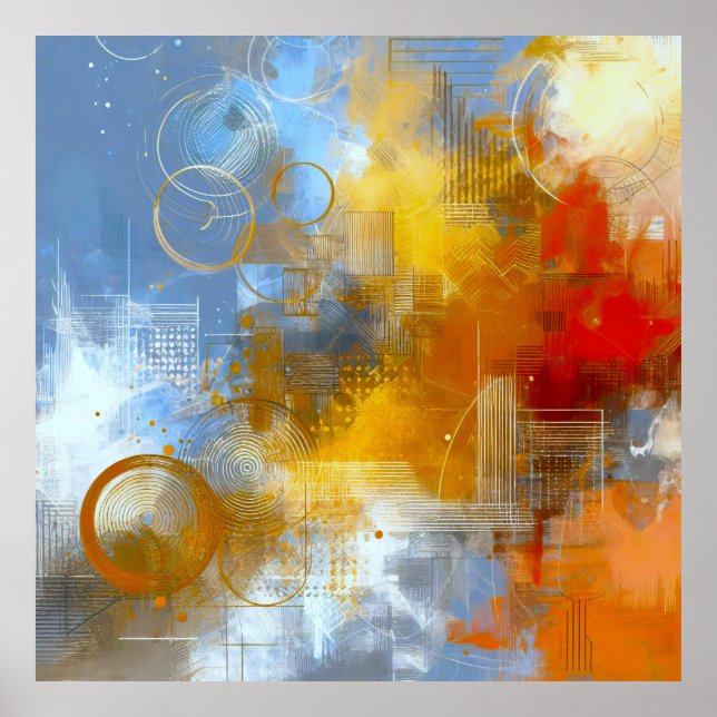 Poster Chromatische Skyline: Puls der urbanen Abstraktion (Frente)