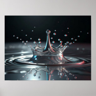 Poster Chrome Liquid Splash