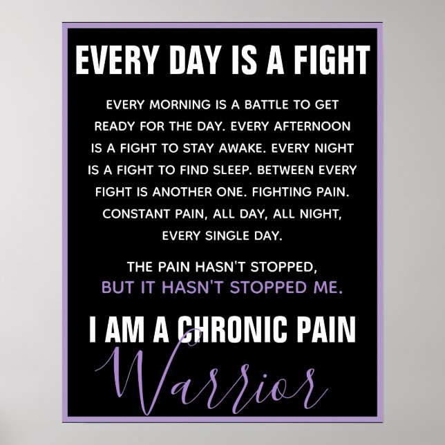Poster Chronic Pain Warrior (fully customizable) (Frente)