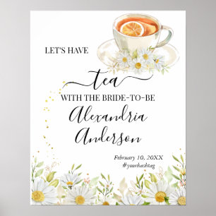 Poster Chrysanthe Greenery Tea Chá de panela Sinal de Boa