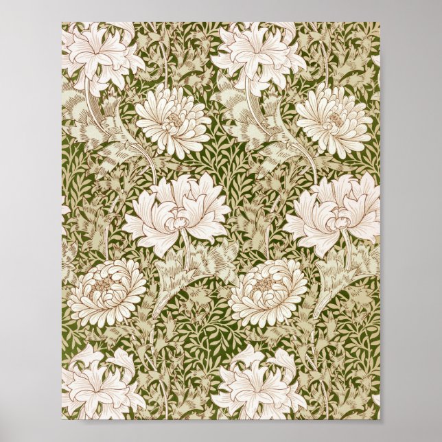 Poster Chrysanthemum Dourado, William Morris (Frente)