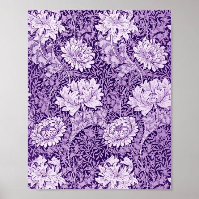 Poster Chrysanthemum Purple, William Morris (Frente)