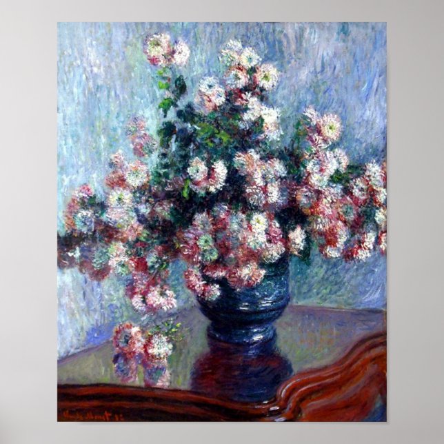 Poster Chrysanthemums by Claude Monet (Frente)
