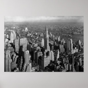 Poster Chrysler que constrói - skyline de Manhattan -