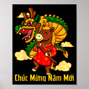Poster Chuc Mung Nam Moi 2026 Ano Do Cavalo Dragão Da