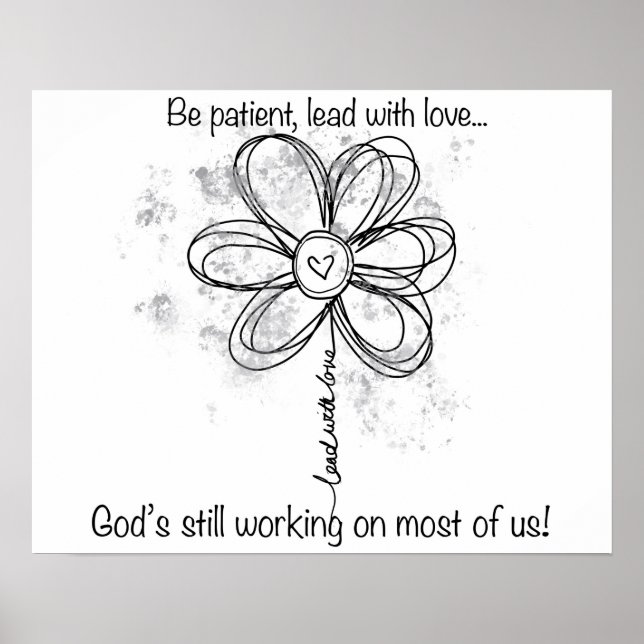 Poster Chumbo com amor, coloração adulta com margarida (Frente)