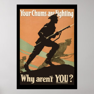 Poster Chums de Recrutamento Militar da Primeira Guerra M