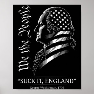 Poster Chupa Inglaterra Engraçado 4 de Julho George