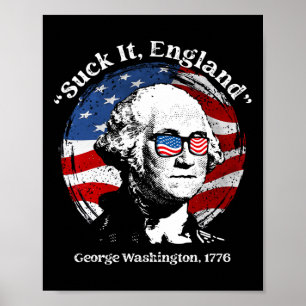 Poster Chupa Inglaterra Engraçado George Washington Bande