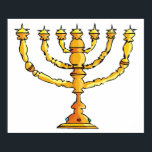 Poster Church Menorah<br><div class="desc">Uma igreja menorah em ouro com muitas velas. Esta design parece realmente eficaz nesta Poster</div>