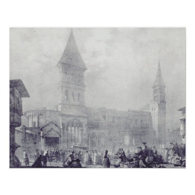 Pôster Church of the Abbey of Saint Philibert at Tounus (Frente)