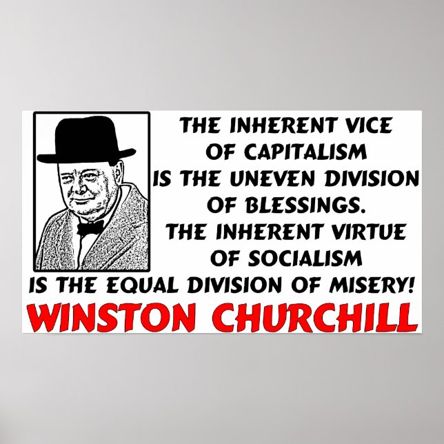 Poster Churchill: Socialismo É Miséria! (Frente)