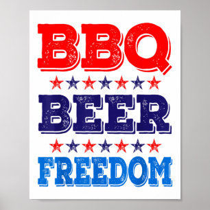 Poster Churrasco Beer Freedom America Partido 4 De Julho 