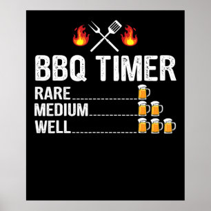Poster Churrasco   CHURRASCO Timer Bebendo Grill Beer