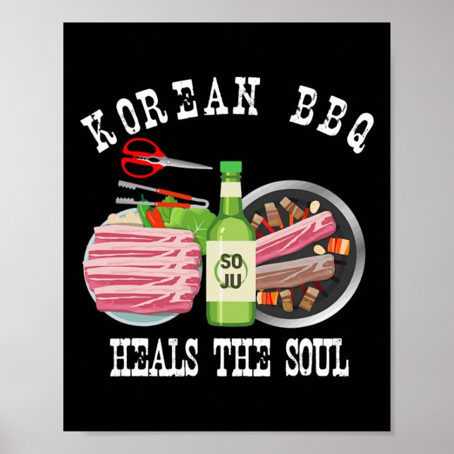 Poster Churrasco Coreano E Soju Curam A Alma Engraçada Co (Frente)