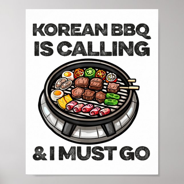 Poster Churrasco coreano engraçada Comida de churrasco co (Frente)
