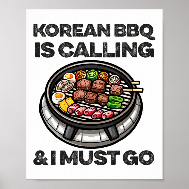 Poster Churrasco coreano Engraçado Comida de Byrbecue na  (Frente)