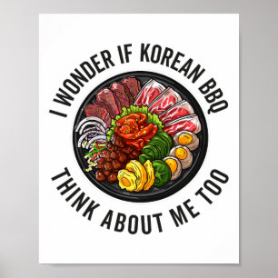 Poster Churrasco coreano Engraçado Comida de Byrbecue na