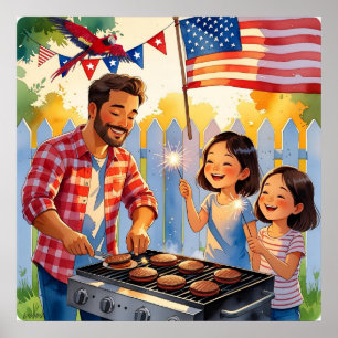 Poster CHURRASCO da Família de ouro 4 de julho