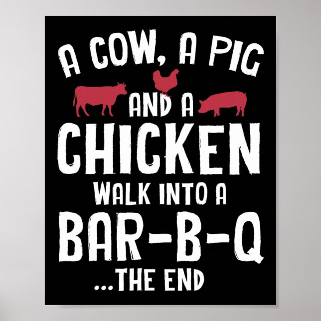 Poster Churrasco de Bar Fumado Engraçado Engraçado (Frente)