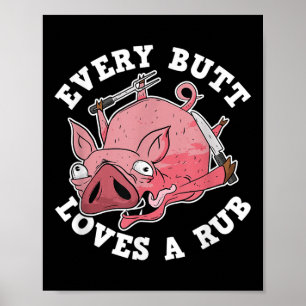 Poster Churrasco Engraçado Fumador Cada Bumbum Adora Um P