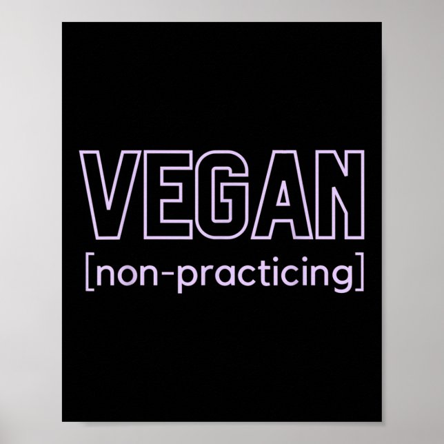 Poster Churrasco Engraçado Vegan Não Praticando (Frente)