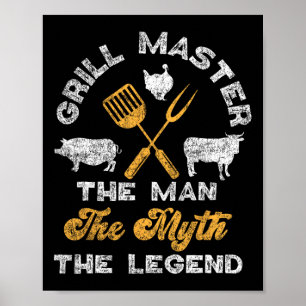 Poster Churrasco Fumante Grelha Domina O Homem O Mito Da