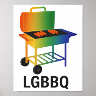 Poster Churrasco Funny Pride Lgbq - Rainbow Grill Lgbtq P