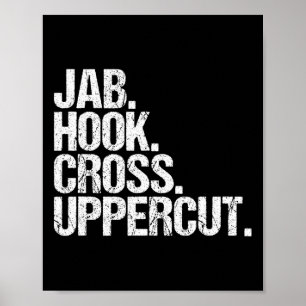 Poster Chute Boxe Engraçado Jab Gancho Cruz Uppercut