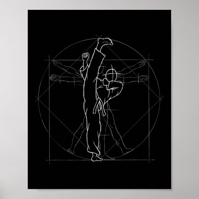 Poster Chute Giratório Kickboxing Kung Fu Mma Tae-kwon-do (Frente)