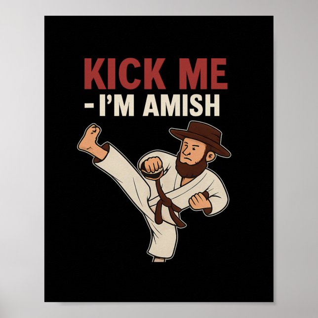 Poster Chute-Me Im Amish Karate Spin Kick (Frente)