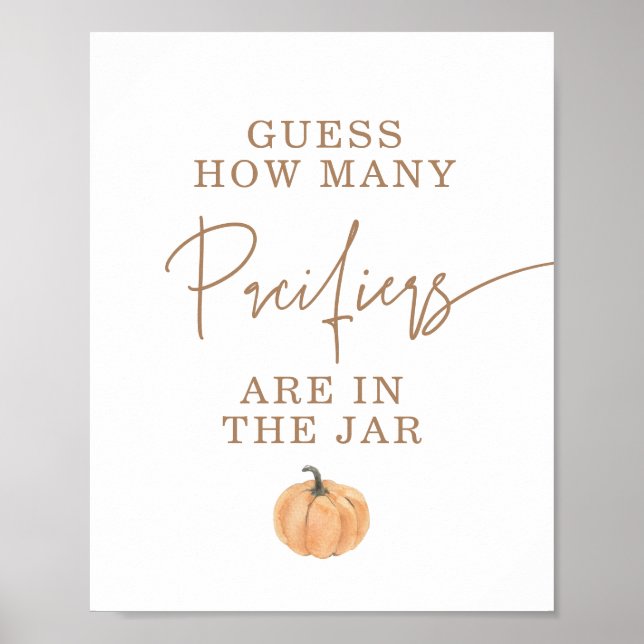 Poster Chute Quantos Chupetas Jogo de Chá de Bebê  (Frente)