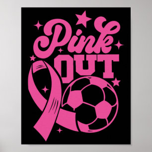 Poster Chute Rosa Para o Futebol de Cura do Câncer de Mam