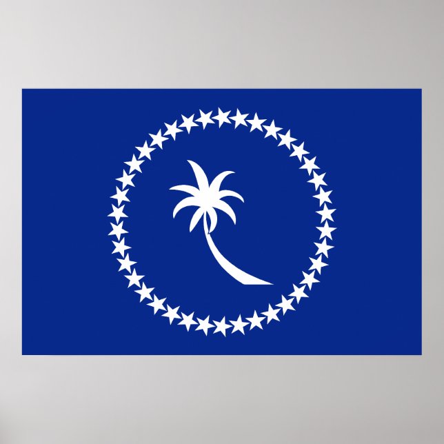 Poster Chuuk, Micronesia flag (Frente)
