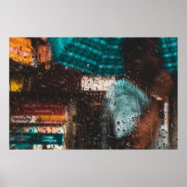 Poster Chuva água molhada gota a gota natureza (Frente)