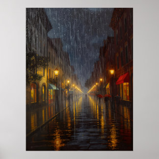 Poster Chuva da meia-noite na cidade
