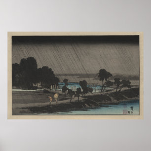 Pôster Chuva da noite no santuário de Azuma