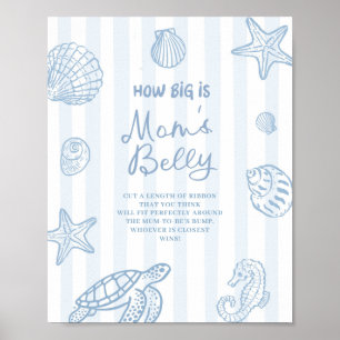 Poster Chuva de Amor Baby Shower Quão Grande é a Barriga