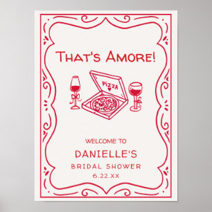 Poster Chuva de Amor Desenho à Mão Casamento That's Amore