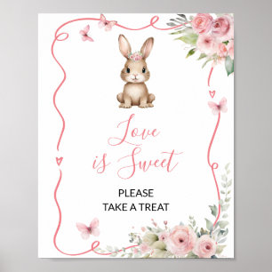 Poster Chuva de Amor Doce Neném Coelhinho Fofa