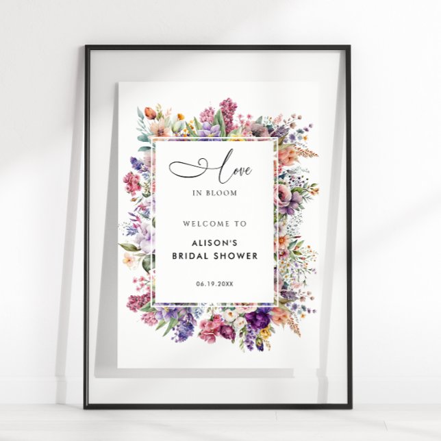 Poster Chuva de Amor Floral Jardim Boas-Vindas Chá de Noi (Criador carregado)
